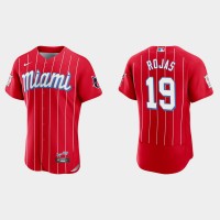 Miami Miami Marlins #19 Miguel Rojas Men's Nike 2021 City Connect Authentic MLB Jersey Red