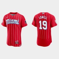 Miami Miami Marlins #19 Mike Lowell Men's Nike 2021 City Connect Authentic MLB Jersey Red