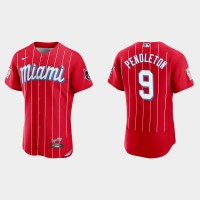 Miami Miami Marlins #9 Terry Pendleton Men's Nike 2021 City Connect Authentic MLB Jersey Red