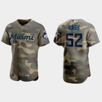 Miami Miami Marlins #52 Anthony Bass Men's Nike 2021 Armed Forces Day Authentic MLB Jersey -Camo