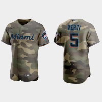Miami Miami Marlins #5 Jon Berti Men's Nike 2021 Armed Forces Day Authentic MLB Jersey -Camo