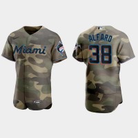 Miami Miami Marlins #38 Jorge Alfaro Men's Nike 2021 Armed Forces Day Authentic MLB Jersey -Camo