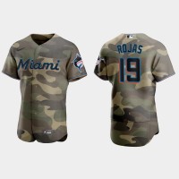 Miami Miami Marlins #19 Miguel Rojas Men's Nike 2021 Armed Forces Day Authentic MLB Jersey -Camo
