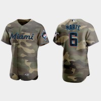 Miami Miami Marlins #6 Starling Marte Men's Nike 2021 Armed Forces Day Authentic MLB Jersey -Camo