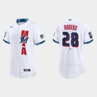 Miami Miami Marlins #28 Trevor Rogers 2021 Mlb All Star Game Authentic White Jersey