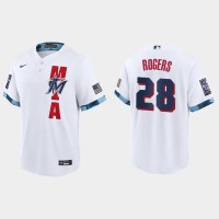 Miami Miami Marlins #28 Trevor Rogers 2021 Mlb All Star Game Fan's Version White Jersey