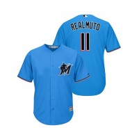 Miami Marlins #11 J.T. Realmuto Blue Alternate 2019 Cool Base Stitched MLB Jersey