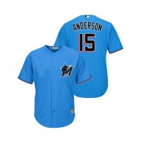 Miami Marlins #15 Brian Anderson Blue Alternate 2019 Cool Base Stitched MLB Jersey