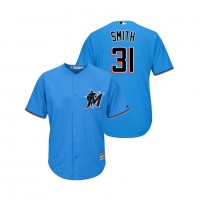 Miami Marlins #31 Caleb Smith Blue Alternate 2019 Cool Base Stitched MLB Jersey