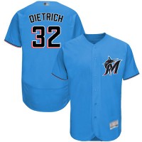 Miami Marlins #32 Derek Dietrich Blue Flexbase Authentic Collection Stitched MLB Jersey