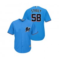 Miami Marlins #58 Dan Straily Blue Alternate 2019 Cool Base Stitched MLB Jersey