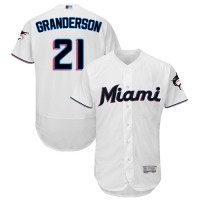 Miami Marlins #21 Curtis Granderson White Flexbase Authentic Collection Stitched MLB Jersey