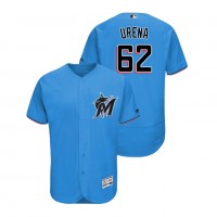 Miami Marlins #62 Jose Urena Blue Alternate 2019 Authentic Collection Flex Base Stitched MLB Jersey