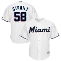Miami Miami Marlins #58 Dan Straily Majestic Home 2019 Cool Base Player Jersey White