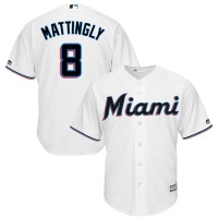 Miami Miami Marlins #8 Don Mattingly Majestic Home 2019 Cool Base Player Jersey White