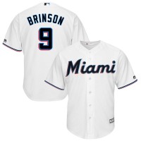 Miami Miami Marlins #9 Lewis Brinson Majestic Home 2019 Cool Base Player Jersey White