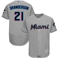 Miami Marlins #21 Curtis Granderson Grey Flexbase Authentic Collection Stitched MLB Jersey