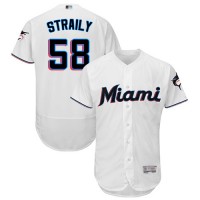 Miami Marlins #58 Dan Straily White Flexbase Authentic Collection Stitched MLB Jersey