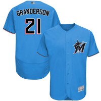 Miami Marlins #21 Curtis Granderson Blue Flexbase Authentic Collection Stitched MLB Jersey