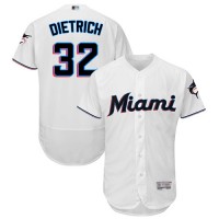 Miami Marlins #32 Derek Dietrich White Flexbase Authentic Collection Stitched MLB Jersey