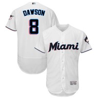 Miami Marlins #8 Andre Dawson White Flexbase Authentic Collection Stitched MLB Jersey