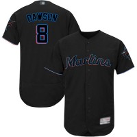 Miami Marlins #8 Andre Dawson Black Flexbase Authentic Collection Stitched MLB Jersey