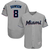 Miami Marlins #8 Andre Dawson Grey Flexbase Authentic Collection Stitched MLB Jersey