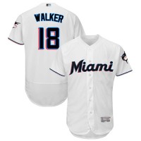 Miami Marlins #18 Neil Walker White Flexbase Authentic Collection Stitched MLB Jersey