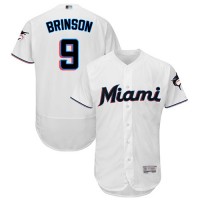 Miami Marlins #9 Lewis Brinson White Flexbase Authentic Collection Stitched MLB Jersey