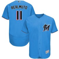 Miami Marlins #11 JT Realmuto Blue Flexbase Authentic Collection Stitched MLB Jersey