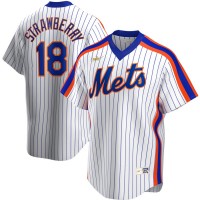 New York New York Mets #18 Darryl Strawberry Nike Home Cooperstown Collection Player MLB Jersey White