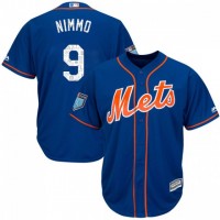 New York Mets #9 Brandon Nimmo Blue 2019 Spring Training Cool Base Stitched MLB Jersey