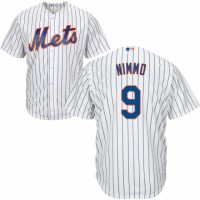 New York Mets #9 Brandon Nimmo White(Blue Strip) Home Cool Base Stitched MLB Jersey