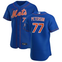 New York New York Mets #77 David Peterson Men's Nike Royal Alternate 2020 Authentic Player MLB Jersey
