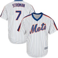 New York Mets #7 Marcus Stroman White(Blue Strip) New Cool Base Alternate Stitched MLB Jersey