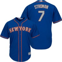 New York Mets #7 Marcus Stroman Blue(Grey NO.) New Cool Base Stitched MLB Jersey