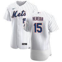 New York New York Mets #15 Guillermo Heredia Men's Nike White Home 2020 Authentic Player MLB Jersey