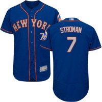 New York Mets #7 Marcus Stroman Blue(Grey NO.) Flexbase Authentic Collection Stitched MLB Jersey