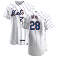 New York New York Mets #28 J.D. Davis Men's Nike White Home 2020 Authentic Player MLB Jersey