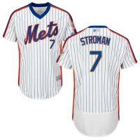 New York Mets #7 Marcus Stroman White(Blue Strip) Flexbase Authentic Collection Alternate Stitched MLB Jersey