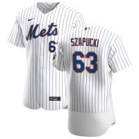 New York New York Mets #63 Thomas Szapucki Men's Nike White Home 2020 Authentic Player MLB Jersey