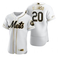 New York New York Mets #20 Pete Alonso White Nike Men's Authentic Golden Edition MLB Jersey