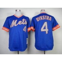 Mitchell And Ness 1983 New York Mets #4 Lenny Dykstra Blue Throwback Stitched MLB Jersey