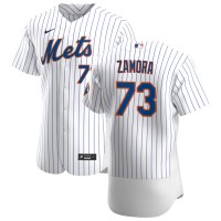 New York New York Mets #73 Daniel Zamora Men's Nike White Home 2020 Authentic Player MLB Jersey