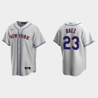 New York New York Mets #23 Javier Baez Men's Nike Gray Road MLB Jersey