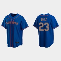 New York New York Mets #23 Javier Baez Men's Nike Royal MLB Jersey