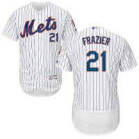 New York Mets #21 Todd Frazier White(Blue Strip) Flexbase Authentic Collection Stitched MLB Jersey