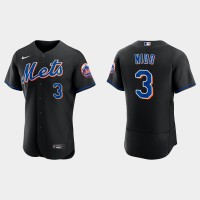 New York New York Mets #3 Tomas Nido Men's Nike 2022 Authentic Alternate Stitched MLB Jersey - Black