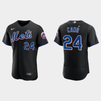 New York New York Mets #24 Robinson Cano Men's Nike 2022 Authentic Alternate Stitched MLB Jersey - Black