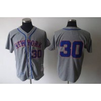 Mitchell and Ness 1969 New York Mets #30 Nolan Ryan Grey Stitched MLB Jersey